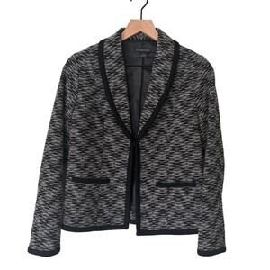 Pendleton Women's Chevron Black Gray Wool Blazer Size 4